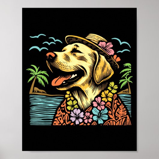Labrador Retriever Floral Trocal Summer Vibes Hawa Poster (Voorkant)