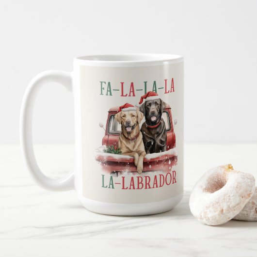 Labrador Retriever Funny Christmas Dog Coffee Mok (Met donut)
