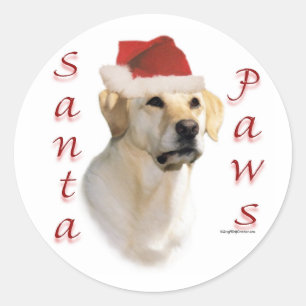 Labrador Retriever (geel) Santa Paws Ronde Sticker