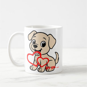Labrador Retriever Geel Valentijnsdag Cartoon Koffiemok