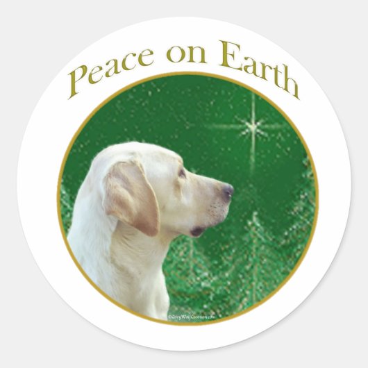Labrador Retriever (geel) Vrede Ronde Sticker (Voorkant)