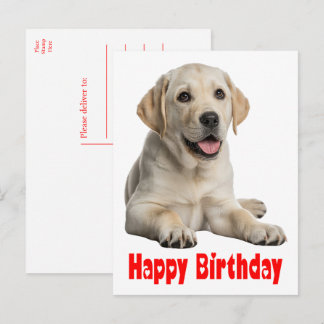Labrador Retriever Gele Lab Puppy Hond Verjaardag Briefkaart