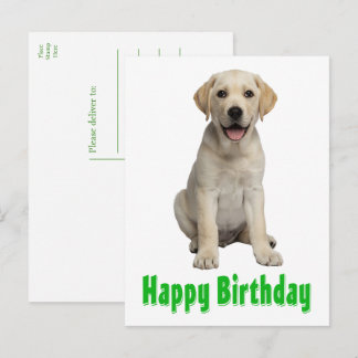 Labrador Retriever Gele Lab Puppy Hondenverjaardag Briefkaart