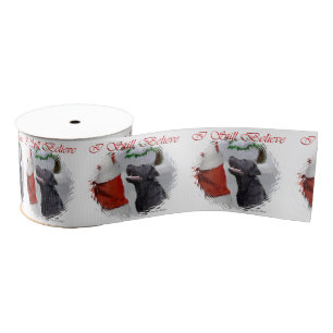 Labrador Retriever Gelooft Kerstmis Grosgrain Lint