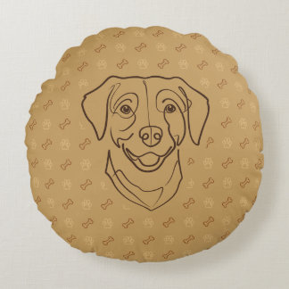 Labrador Retriever. Gelukseditie! Rond Kussen
