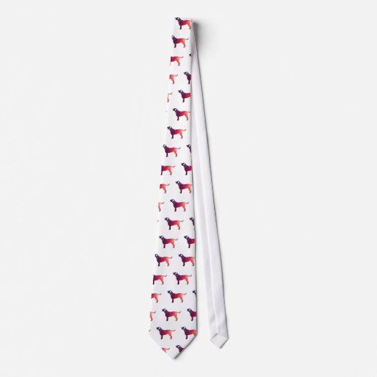 Labrador Retriever Geometric Pattern Silhouette Stropdas (Voorkant)
