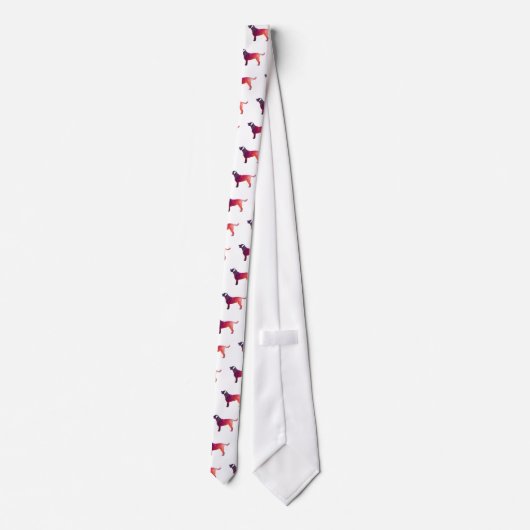 Labrador Retriever Geometric Pattern Silhouette Stropdas (Achterkant)