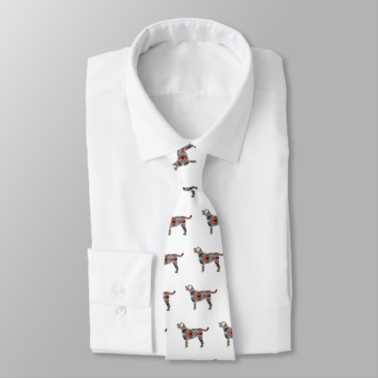 Labrador Retriever Geometric Pattern Silhouette Stropdas (Gebonden)