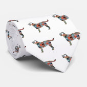 Labrador Retriever Geometric Pattern Silhouette Stropdas (Opgerold)