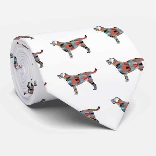 Labrador Retriever Geometric Pattern Silhouette Stropdas (Opgerold)