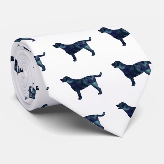 Labrador Retriever Geometric Pattern Silhouette Stropdas (Opgerold)