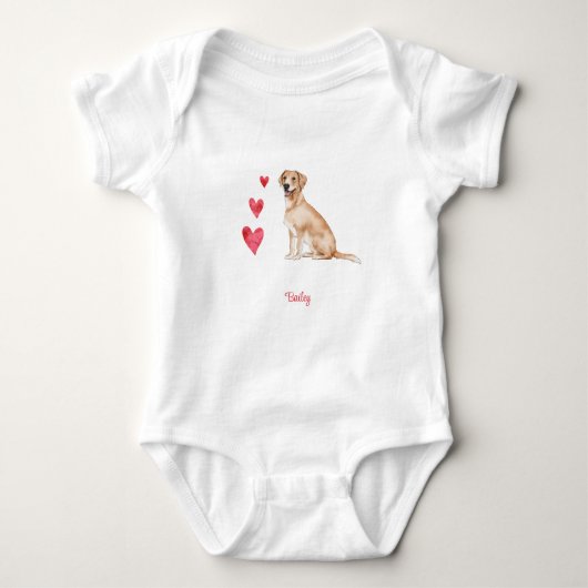 Labrador Retriever gepersonaliseerde hond Romper (Voorkant)