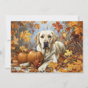 Labrador Retriever Gepersonaliseerde Naam Herfst Notitiekaartje