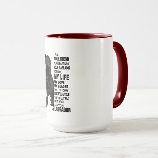 Labrador Retriever Gifts Black Lab Face Afbeelding Mok (Voorkant rechts)