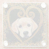 Labrador Retriever Glazen Onderzetter (Achterkant)