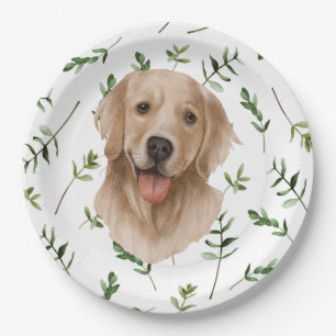 Labrador Retriever Greenery Boho Baby shower Papieren Bordje