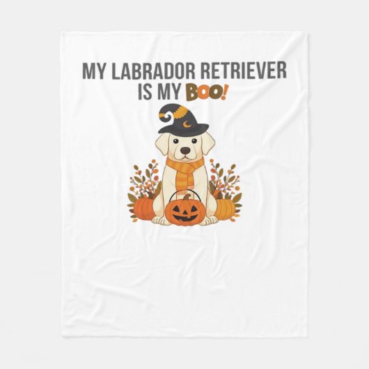 Labrador Retriever Halloween Dog Funny Spooky Boo Fleece Deken (Voorkant)