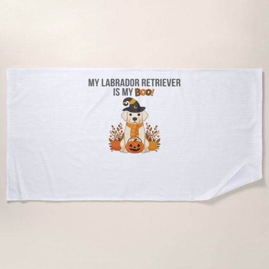 Labrador Retriever Halloween Dog Funny Spooky Boo Strandlaken (Voorkant)