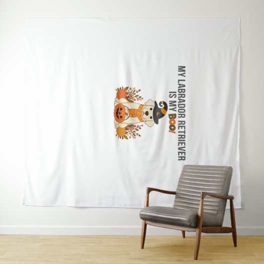 Labrador Retriever Halloween Dog Funny Spooky Boo Wandkleed (In Situ (horizontaal))