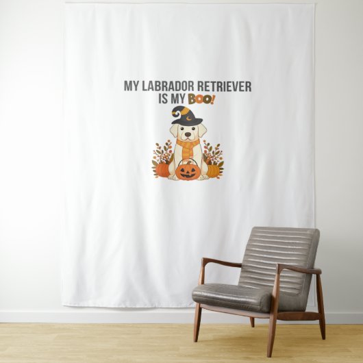 Labrador Retriever Halloween Dog Funny Spooky Boo Wandkleed (In situ)
