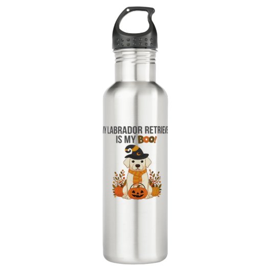 Labrador Retriever Halloween Dog Funny Spooky Boo Waterfles (Voorkant)