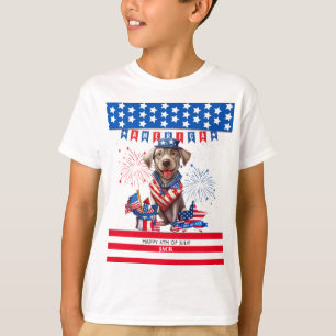 Labrador Retriever Happy 4th van juli Onafhankelij T-shirt