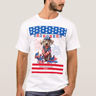 Labrador Retriever Happy 4th van juli Onafhankelij T-shirt