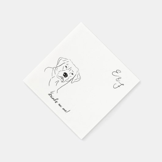 Labrador Retriever Hond Bruiloft Papier Servet (Hoek)