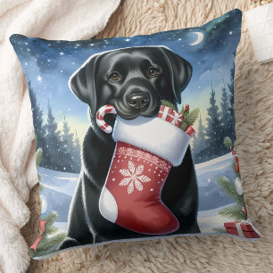 Labrador Retriever Hond Feestelijke Kerstmis Pet Kussen