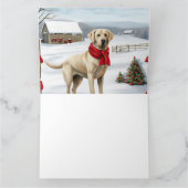 Labrador Retriever Hond in Sneeuw Kerstmis Kaart (Binnen)