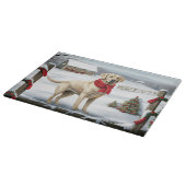 Labrador Retriever Hond in Sneeuw Kerstmis Snijplank (Hoek)