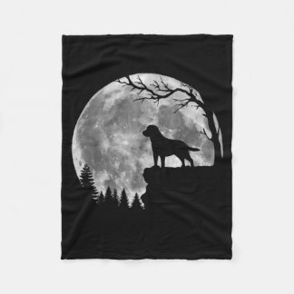 Labrador Retriever Hond Maan Silhouet Halloween Fleece Deken
