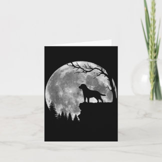 Labrador Retriever Hond Maan Silhouet Halloween Kaart