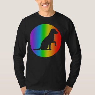 Labrador Retriever Hond Regenboog Silhouet T-shirt