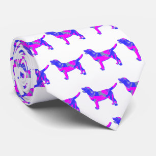 Labrador Retriever Hond Roze Silhouet Witte Hals Stropdas