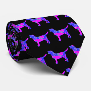 Labrador Retriever Hond Roze Silhouet Zwarte Hals Stropdas
