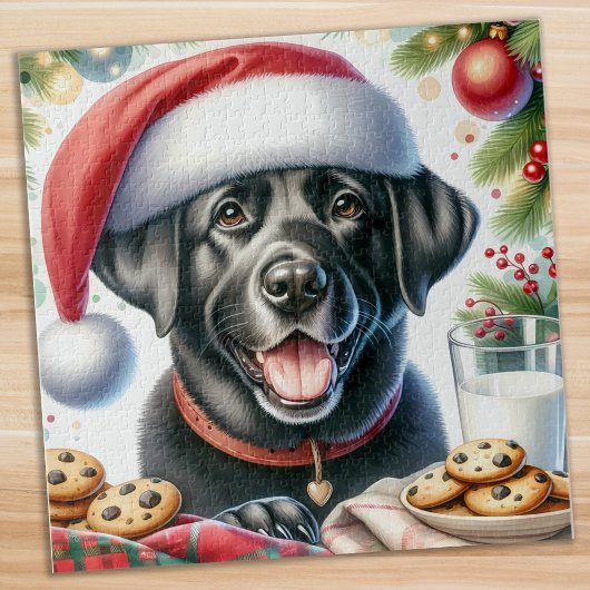 Labrador Retriever Hond Santa Cookies Kerstmis Legpuzzel