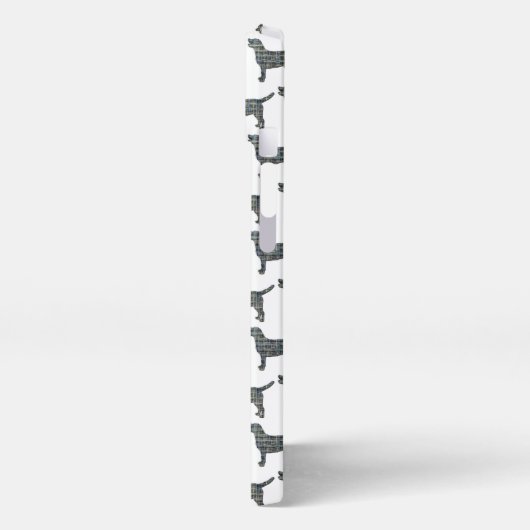 Labrador Retriever Hond Schattig Silhouet Grid Wit iPhone Hoesje (Linkerkant)