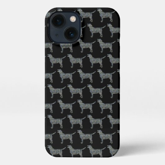 Labrador Retriever Hond Schattig Silhouet Raster Z iPhone Hoesje (Achterkant)