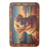 Labrador Retriever Hondenlandschap Bloemen decorat Badmat (Voorkant Verticaal)