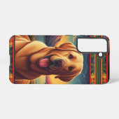 Labrador Retriever Hondenlandschap Bloemen decorat Samsung Galaxy Hoesje (Achterkant horizontaal)