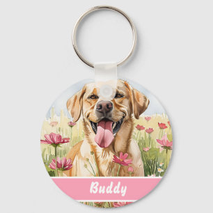 Labrador Retriever hondenpenning - Aangepaste info Sleutelhanger