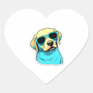Labrador Retriever in Cool Zonnebril Classic T-SH Hart Sticker