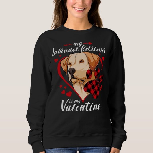 Labrador Retriever is mijn Valentijn Dog Red Plaid Trui (Voorkant)