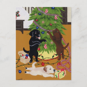 Labrador Retriever kerstboom Feestdagenkaart