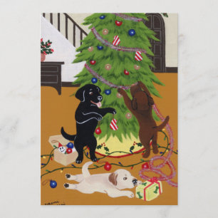 Labrador Retriever kerstboom Kaart