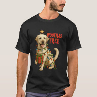 Labrador Retriever Kerstboom Lichtjes Woofmas P T-shirt