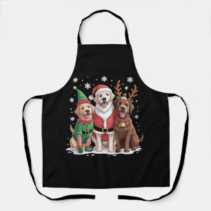 Labrador Retriever Kersthonden Kerstman Rendier Schort