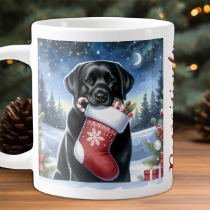 Labrador Retriever Kerstmis Kous Puppy Hond Extra Grote Mok