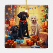 Labrador Retriever Kerstmis, Opknoping Decoratie (Achterkant)